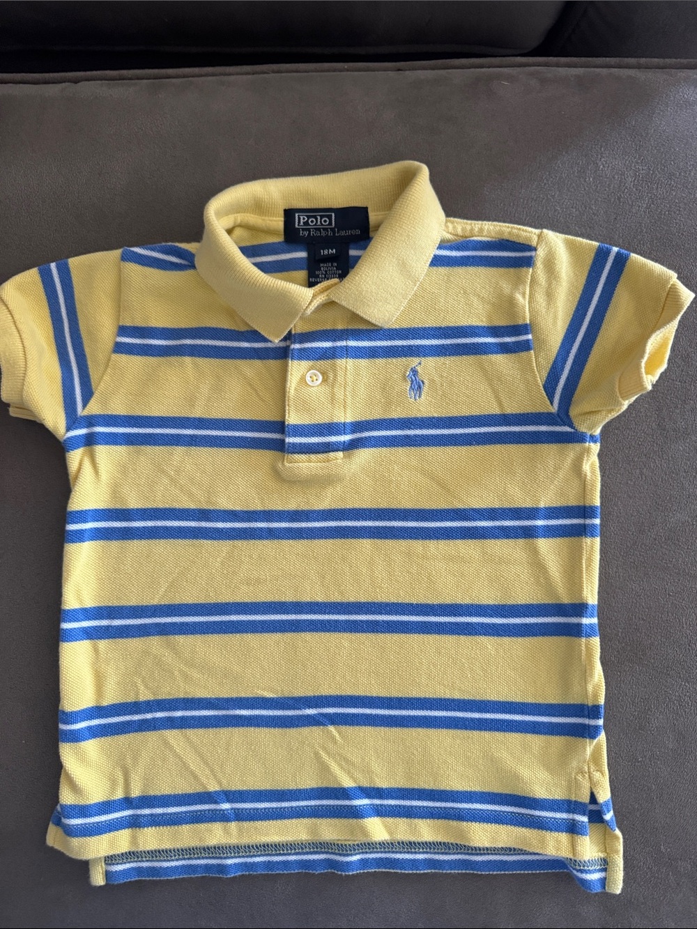 Polo by Ralph Lauren Yellow with Blue Stripe Kids Polo